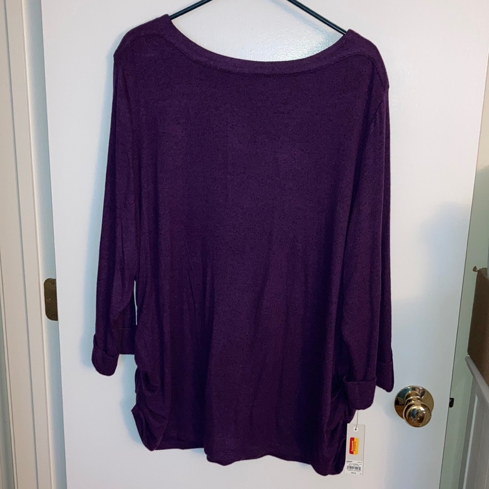 Croft & Barrow dark plum knit top. Size 3X